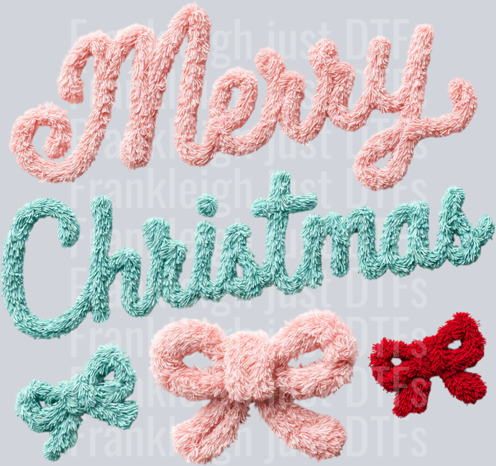 Merry Christmas Bow latch hook yarn crochet