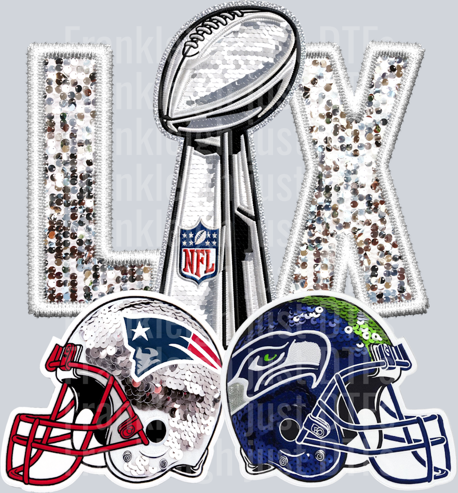 Super Bowl LX Faux Sequin White