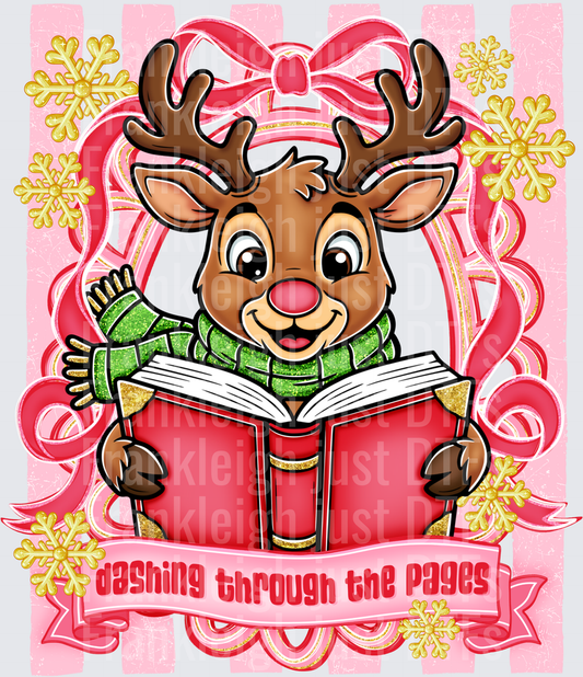 Dashing Through the Pages Striped Frame