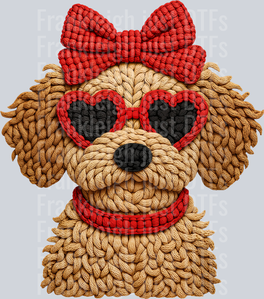 Yarn Crochet Dog Valentine's Day