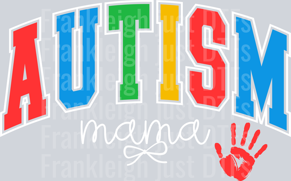 Autism awareness, white letters
