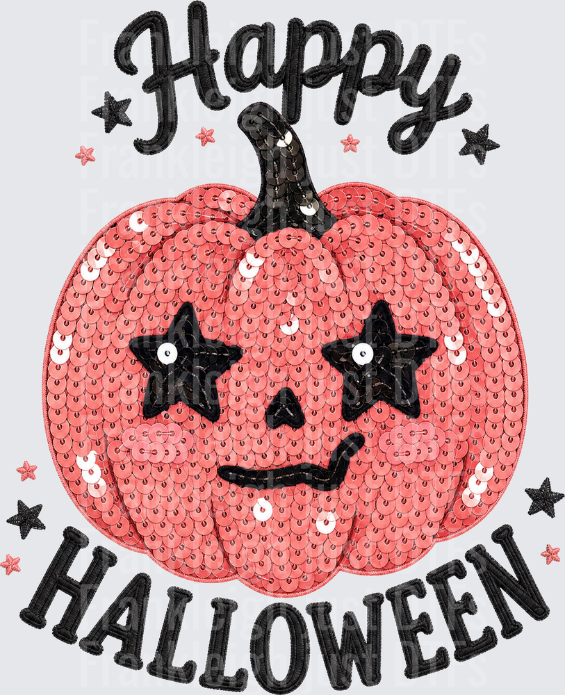 Happy Halloween coral seq pumpkin