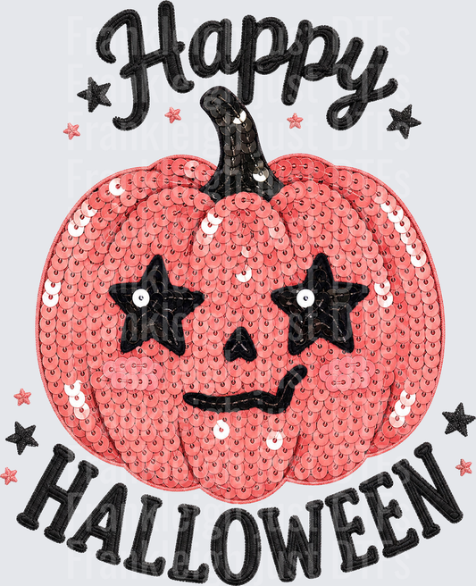 Happy Halloween coral seq pumpkin