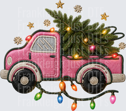 pink christmas truck