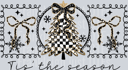 Tis The Season Checker Tree Black Words