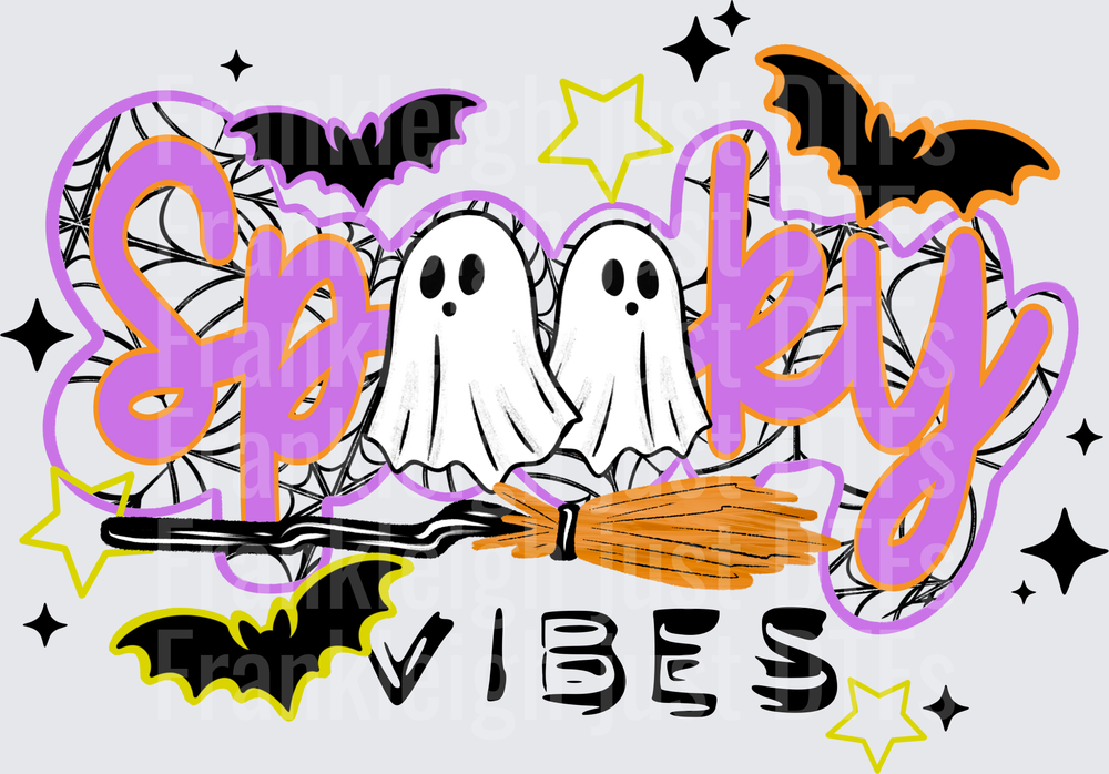 Spooky Vibes Cursive Black