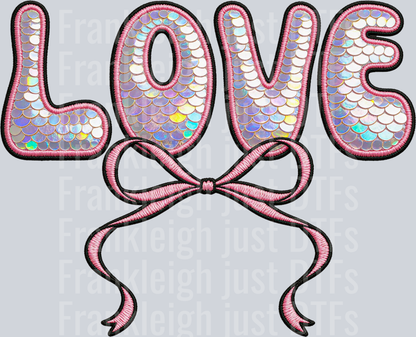 love sequin bow