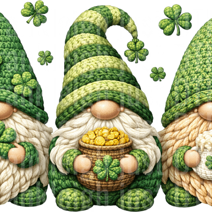 three St. Patrick's Day gnome