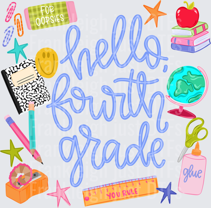 HELLO FOURTH GRADE school collage