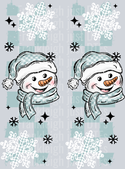 Checker Happy Snowman Sleeve