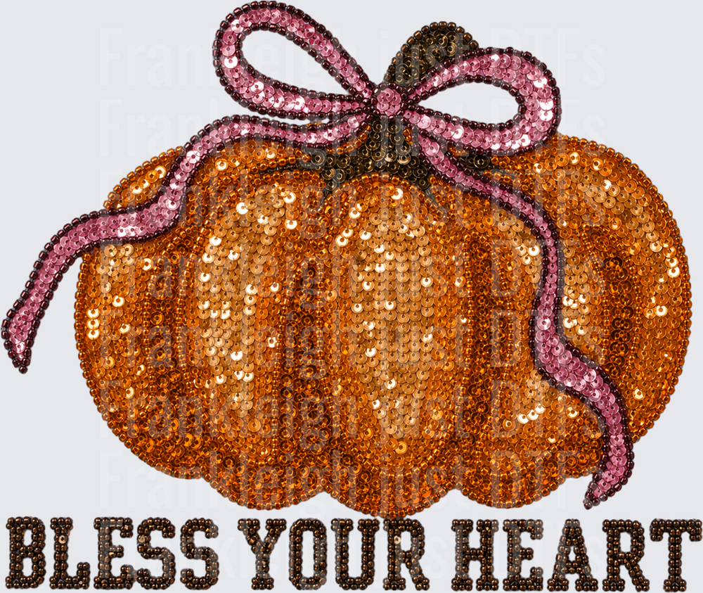 Bless your heart sequin pumpkin