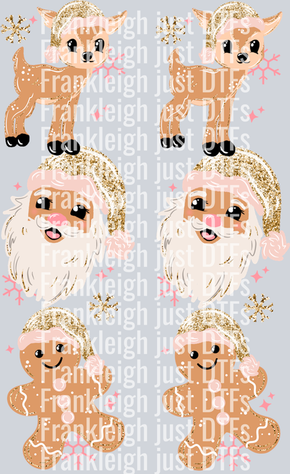 Merry Christmas Sleeve Pink Lighter Skin Tone