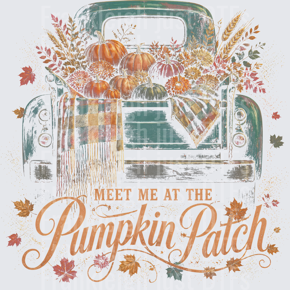 Pumpkin Patch Old Truck (Halftone)