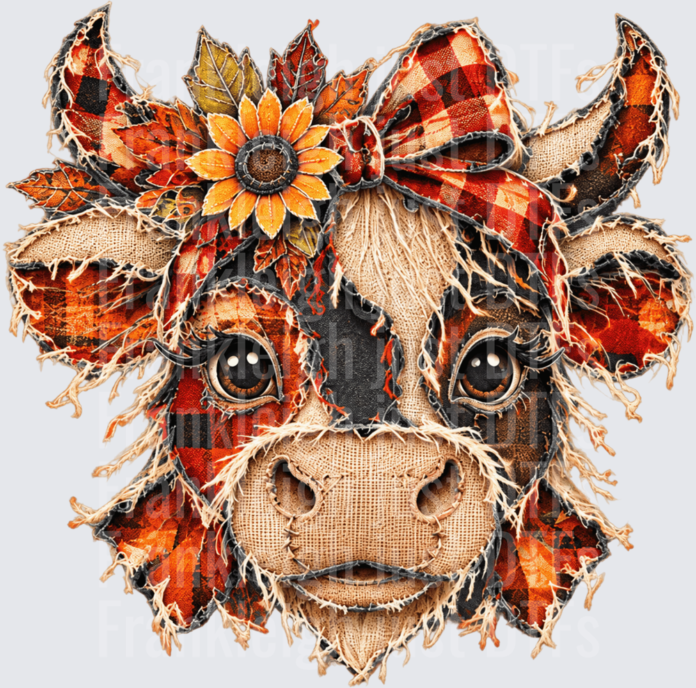 Fall Cow Faux fabric