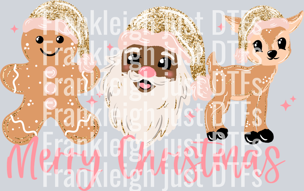 Merry Christmas Pink (Dark skin Tone)