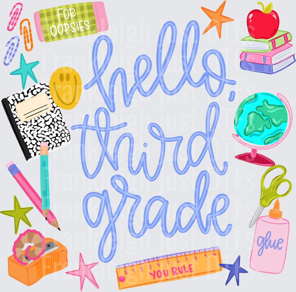 HELLO THIRD GRADE school collage