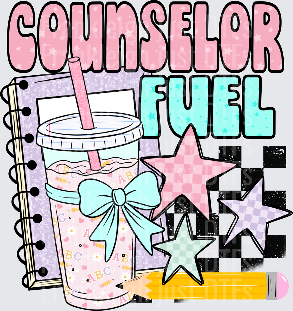 Counselor Fuel Iced Coffee Cup Notebook Stars Pencil