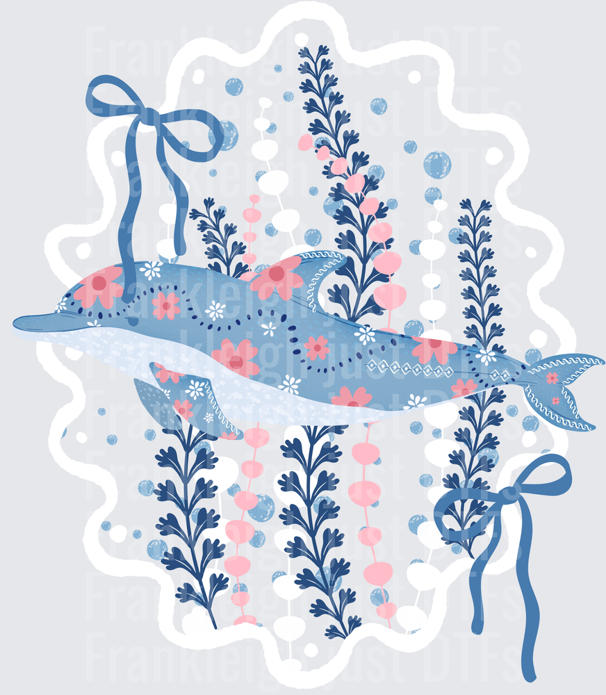 Floral dolphin no background