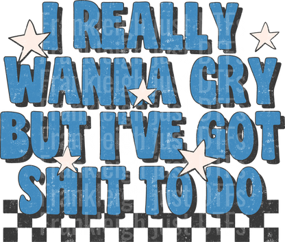 I really Wanna Cry But I've Got Shit to do
