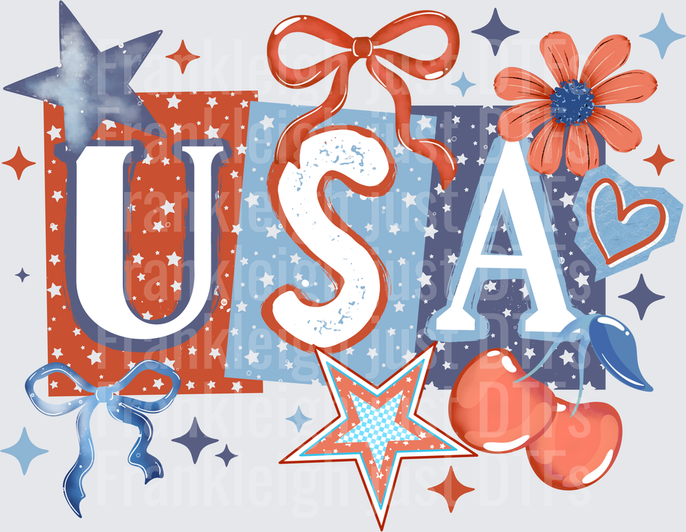 Usa Bow Cherry Stars