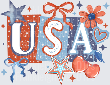 Usa Bow Cherry Stars