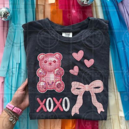 XOXO Pink gummy bear collage