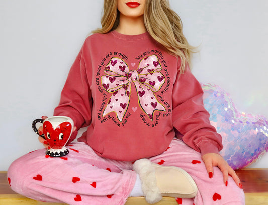 You are worthy valentine bow